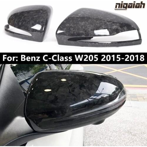 Forged Carbon Fiber W205 Mirror Cover Replacement for Benz C-Class W205 2015-2018 LHD Side Mirror Housing for Mercedes W213 W222