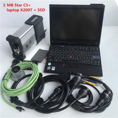 2020 MB Star C5 SD Connect sd c5 with Laptop X200T (4g) Diagnosis Software SSD hdd 2020.12v DAS DTS for Mb Star C5 Cars & Trucks