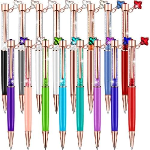 50pcs/lot Crystal Ballpoint Pen Kawaii Fashion Girl star Crystal Pendant Metal Pens Material Novelty School