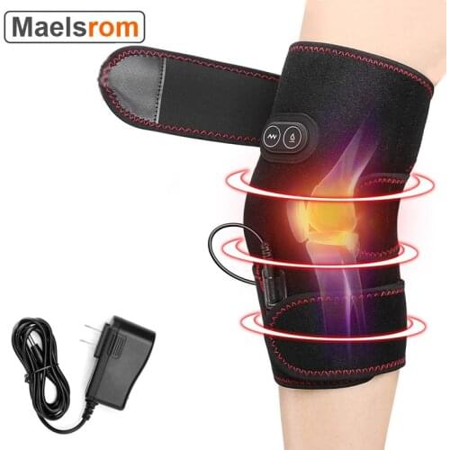 Heated Knee Brace Wrap 3 Adjustable Heat and Vibration Knee Massager Support Pads Thermal Heat Therapy for Arthritis Knee Pain
