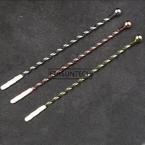 Stainless Steel Threaded Swizzle Stick Coffee Cocktail Stirring Rod Bar Tool Gold/Rose Gold/Silver 100pcs