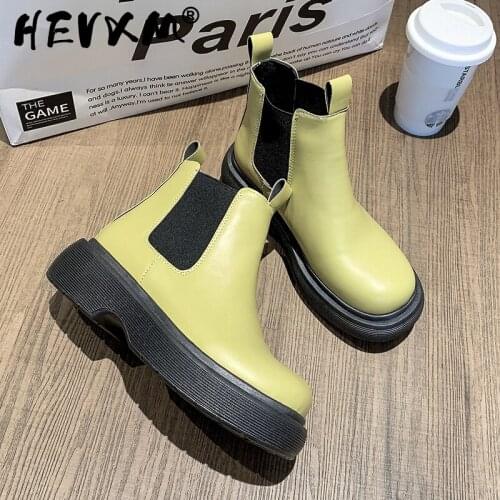 New Luxury Chelsea Boots Women Ankle Boots Chunky Winter Shoes Platform Ankle Boots Slip on Chunky Heel Boot Brand Designer