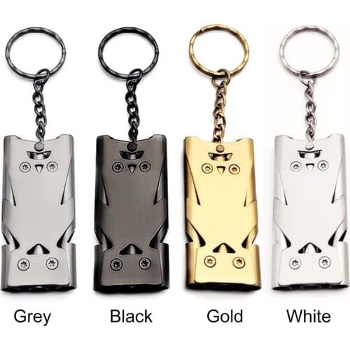 Portable Keychain Whistle EDC High Decibel Stainless Steel Three-Pipe Emergency Survival Whistle Outdoor Equipment