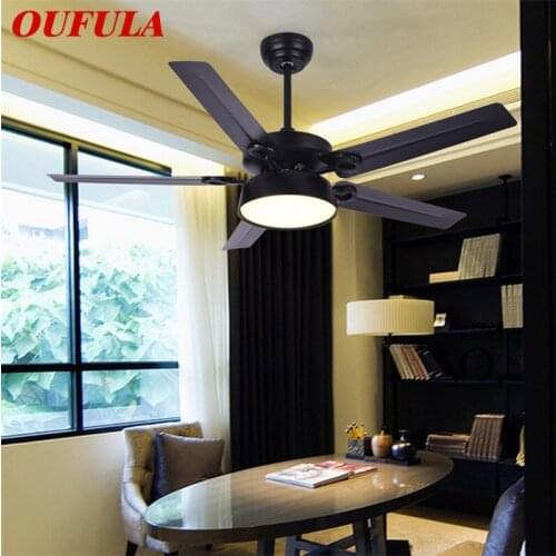 OUFULA Modern Ceiling Fans With Lights Kit Remote Control 3 Colors LED Modern Home Decorative for Rooms Dining Room Bedroom