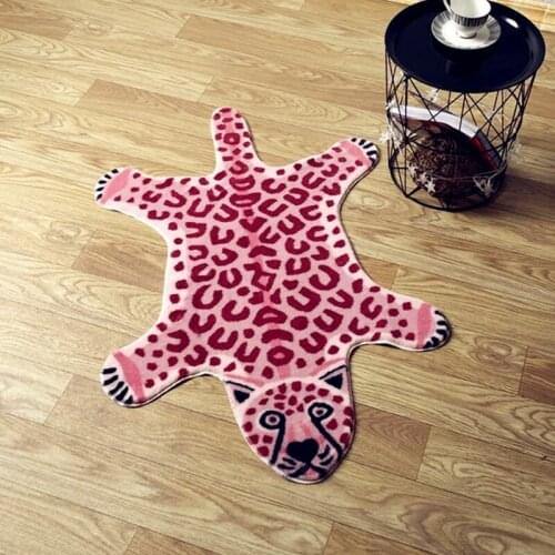New Style Leopard Printed Rug Cow Tiger Printed Cowhide Faux Skin Leather NonSlip Mat Animal Print Antiskid Carpet