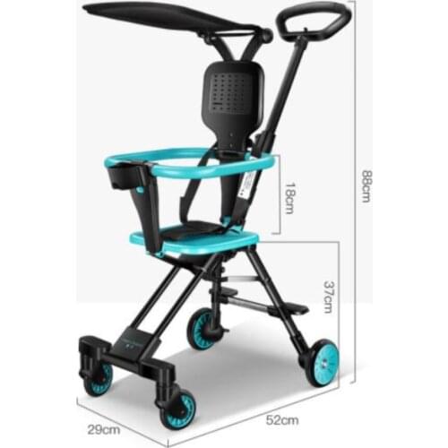 Ultra-light Portable Reversible Four Wheels Baby Stroller 2 In 1 Folding Baby Dinning Chair Newborn Baby Bassinet Carriage 6M-3Y