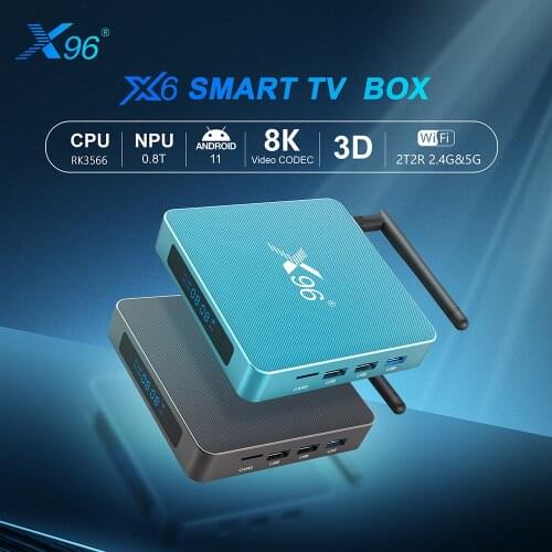 X96 X6 TV Box Android 11 8GB RAM 128GB Rockchip RK3566 Support 4K 2T2R MIMO Dual Wifi 1000M 4G 64GB 32GB Media Player