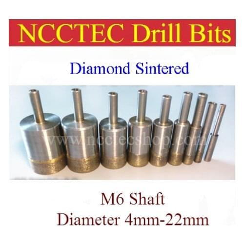 [M6 shaft] 4mm 5mm 6mm 7mm 8mm 9mm 10mm 11mm 12mm 13mm 14mm 15mm 16mm 17mm 18mm 19mm 20mm 21mm 22mm diamond Sintered drill bits