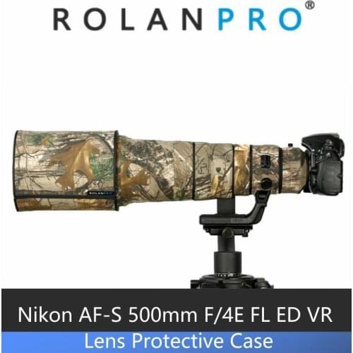 ROLANPRO lens camouflage coat rain cover for Nikon AF-S 500mm F/4E FL ED VR lens protective case hood lens cap For Nikon camera