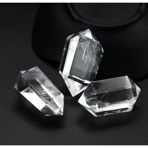 1pc natural clear crystal herkimer diamond gems pendant chakra reiki healing meditation yoga two point prism pillar icicle