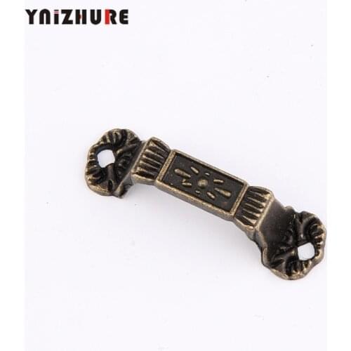 10pcs 38*10mm Bronze Tone Metal Arch Shape Door Pull Handle, Antique Brass Jewelry Box Makeup Drawer Small Handle With Scr