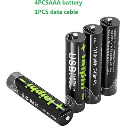 100% 1.5V USB AAA lithium ion battery 1100mwh 100% capacity lithium polymer USB rechargeable lithium usb battery
