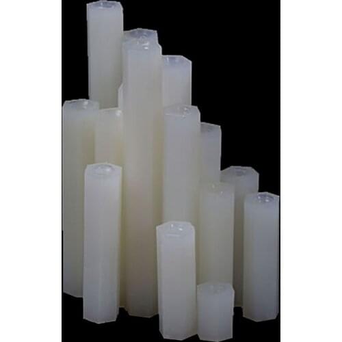4/10/50PCS Hex Hexagonal Pillar Standoff Spacer Support Female Plastic White M2 M2.5 M3 M4