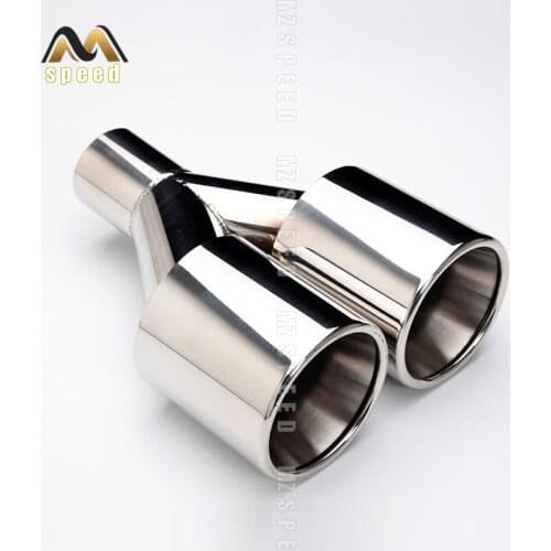 Accessories stainless steel black and bright face without marked Y-type double outlet straight edge exhaust pipe tailpipe