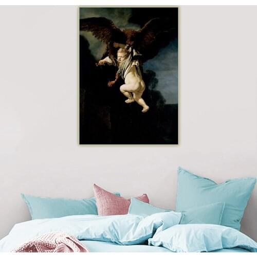 Citon《The Abduction of Ganymede》Rembrandt Canvas Art Oil Painting Artwork Poster Picture Wall Background Decor Home Decoration
