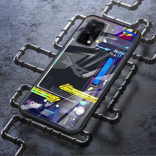 Travel style tempered glass case for Realme C12 C15 7 Q2 X7 pro F17 A73 4g F17 pro A93 7i C17 Reno 4F 4 lite phone cover