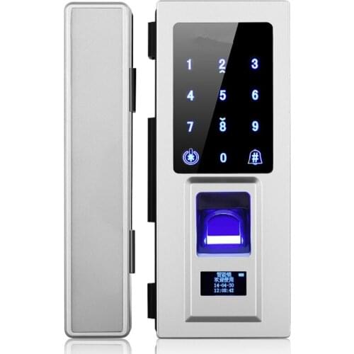 HF Fingerprint Door Lock For Single Glass Door Code Lockpad Locks Card Fingerprint Password Access Control Lock