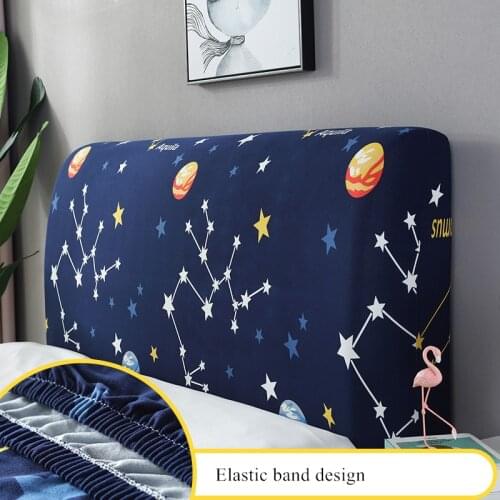 Flower Design Stretch Bedside Cover Elastic Force Universal Bed Head Cover All Inclusive Bed Back Dust Protector For Home Hotel