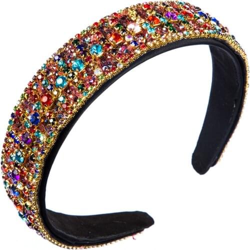 HG001 Fashion Baroque hair hoop creative design bling shinny wide bridal wedding hairpiece wedding hair decoration for brides