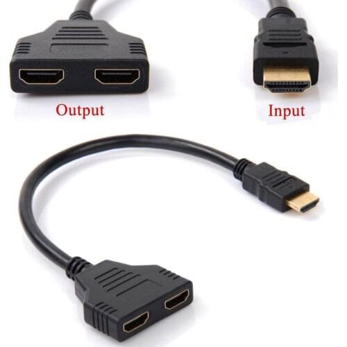 HDMI-compatible Splitter Cable HD 1080P Video Switcher Adapter 1 Input 2 Output Port Hub For PS3 PS4 DVD HDTV PC Laptop TV