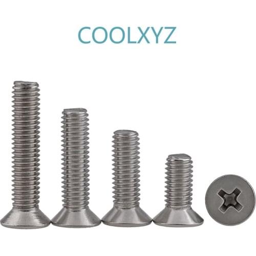 KM Authentic 304 stainless steel cross sink screw GB819 flat head screw M1 M2.5 M3 25PCS