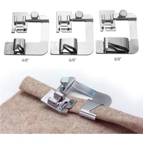 13/19/25mm Domestic Sewing Machine Foot Presser Foot Rolled Hem Feet For Brother Singer Janome Babylock Juki Sewing Accessories