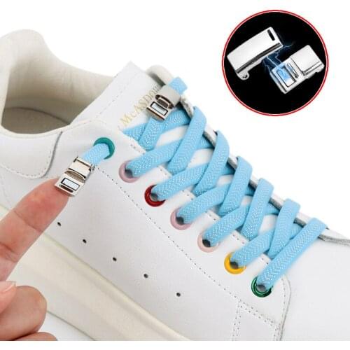 Magnetic Shoelaces for Sneakers Elastic Laces without ties No Tie Shoe laces Rubber Bands Kids Adult Quick Flat Boot Shoe lace