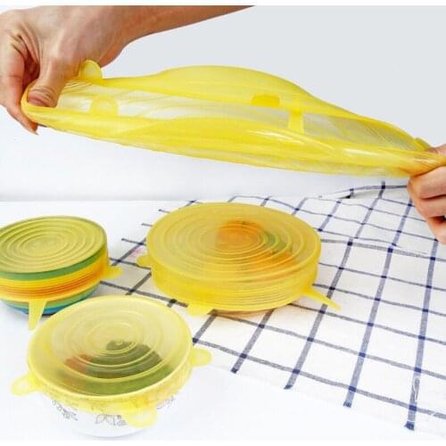 Reusable silicon stretch lids universal lid Silicone food wrap bowl pot lid silicone cover pan cooking Kitchen Stoppers