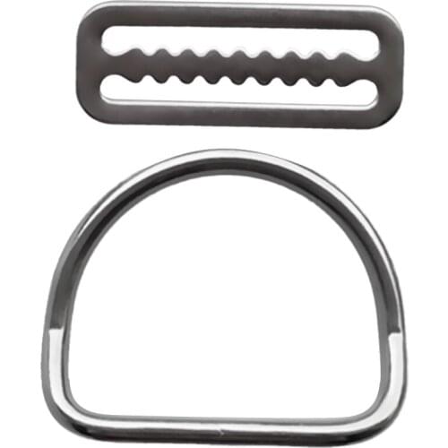 Marine Grade 316 Stainless Steel Scuba Dive Weight Belt Keeper & Bent D Ring