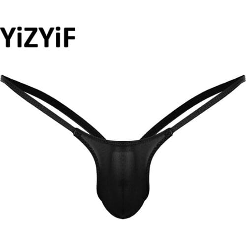 Mens Lingerie Jockstrap Bikini Thong G-string Underwear Low Rise Jockstrap Open Back Stretch Bikini G-string Briefs Underwear