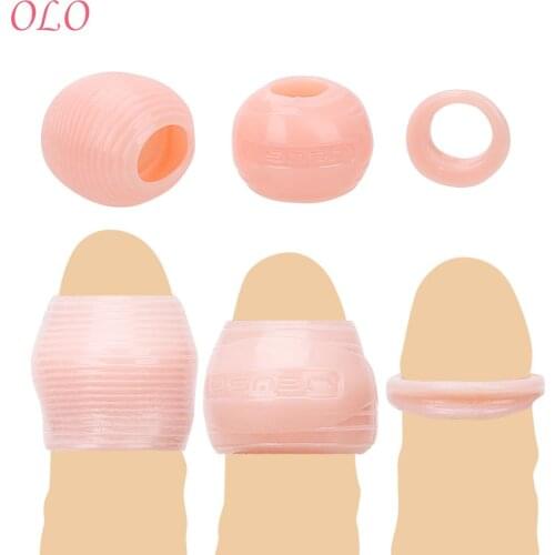IKOKY Foreskin Correction Male Chastity Device Penis Sleeve Delay Ejaculation 3Pcs/set Sex Toys For Men Cock Rings Penis Rings