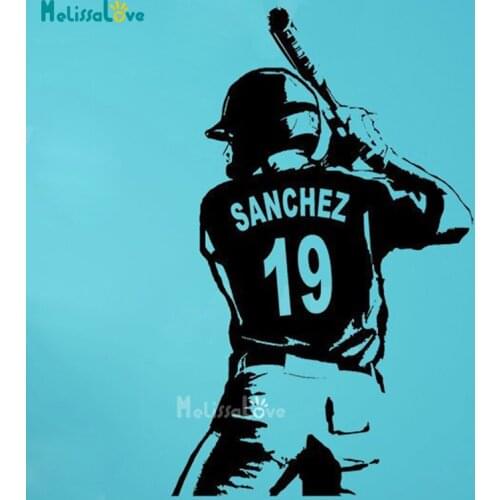 Custom Name and Number Baseball Wall sticker Ready to Hit the Ball Personalized Home Decor For Kids Boy Room Art Murals BD678