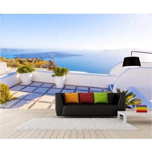 Custom photo mural 3d wallpaper picture Romantic and warm Greek love sea decor painting 3d wall mural wallpaper for walls 3 d