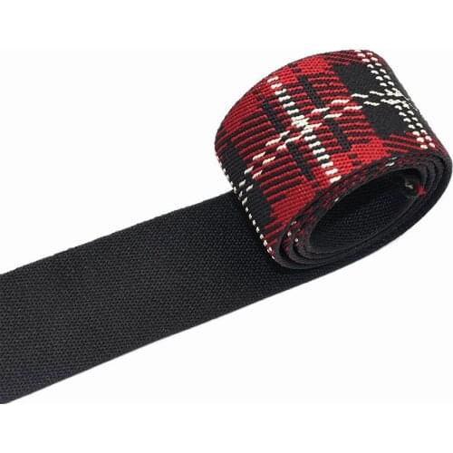 1.5" Black Red Plaid Webbing Nylon Belt Bag Webbing Belt Knapsack Strapping Bag Crafts Accessories by the yard for Bag Strap