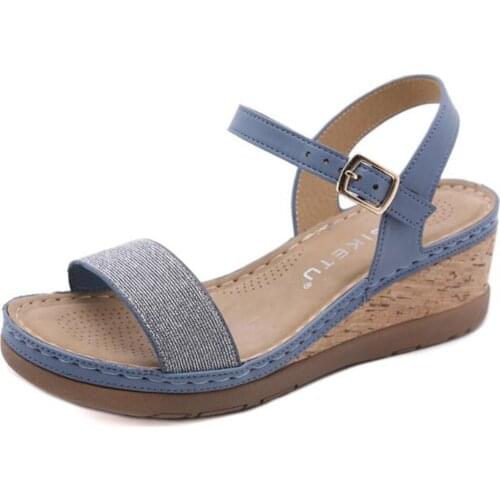 New Wedge With Female Sandals Fish Mouth Buckle With Flat Bottom Platform Summer Womens Shoes sandalias de las mujeres Q221