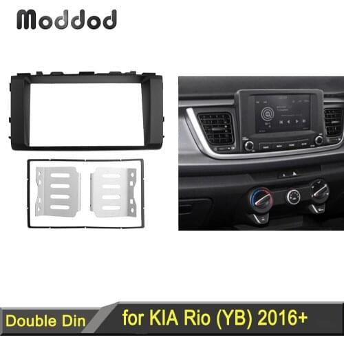Double Din Fascia for Kia Rio 2016+ Stereo Panel Dash Mount Install Trim Kit Refit Frame Cover Bezel Console