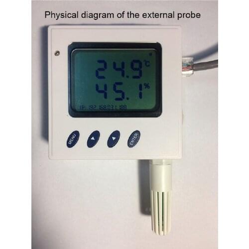 Ethernet IP network temperature and humidity transmitter Support POE power TCP/UDP/SNMP protocol External sht30 sensor