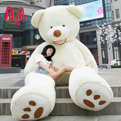 78 Inch Lovely Giant Big Teddy Bear Plush Coat Plush Toy Doll Gift White Only Covered with Zipper Plush Toys