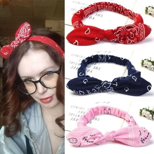 New Women Hair Bands Print Head Bands Retro Cross Turban Bandage Bandanas Hairband Headwrap Summer Headwear Hair Accessories