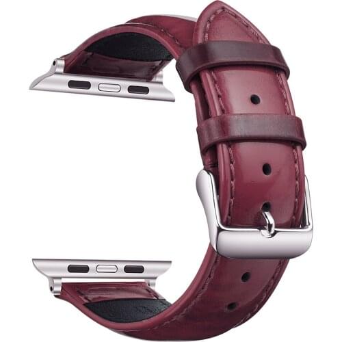 Genuine Leather Watch Band For Apple Watch series 5 4 2/3 38mm Replacement Accessories for iwatch Bracelet Strap 40mm 42mm 44mm