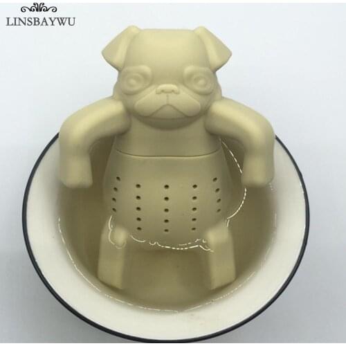 Pug In A Mug Silicone Tea Infuser Dog Filter Diffuser Portable Reusable Spice Loose Leaf Herbal Strainer Tea Bag Tool Drop Ship