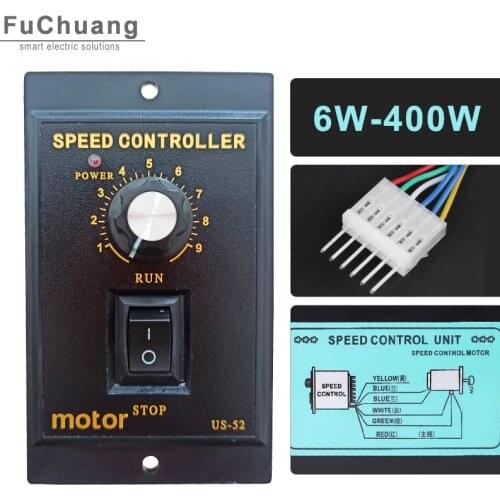 US-52 AC Motor Speed Pinpoint Regulator Controller 6W/10W/15W/25W/40W/60W/90W/120W/140W/150W/160W/180W/200W/250W/300W/400W