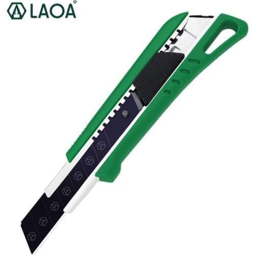 LAOA Utility Knife Black blade rack heavy cutting tools industrial use box foil knife wallpaper cutter handtools