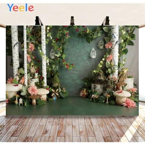 Yeele Photo Backdrop Baby Shower Birthday Party Decoration Green Plant Flowers Vinyl Background Photophone Photo Studio Props