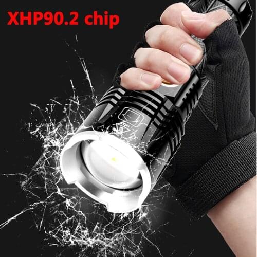 XHP90.2 Led Flashlight Rechargeable Powerbank 18650 26650 Battery Torch Aluminum Zoomable Waterproof Lantern High Quality 4-core