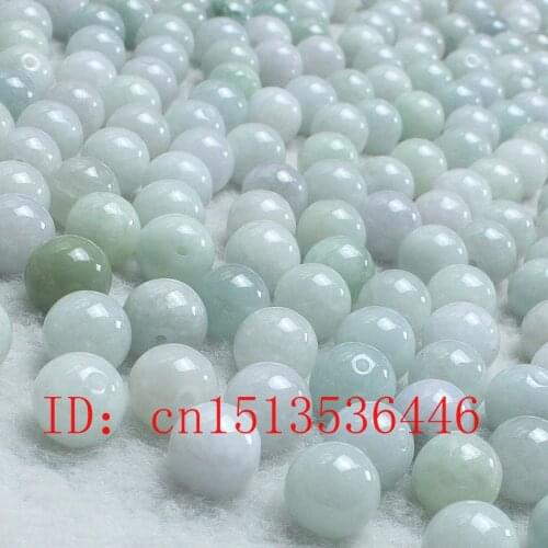 10PC Natural jade Emerald 6-10mm Bead Accessories DIY Bangle Charm Jewellery Fashion Hand-Carved Luck Amulet Gift