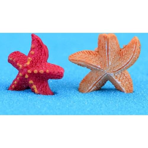 10PCS Resin Starfish Fairy Garden Miniatures Starfish Terrarium Figurines Miniature Garden Decoration Miniature Fairy Figurine