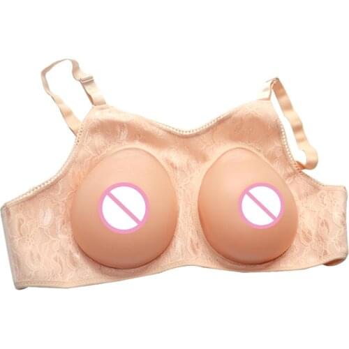 1400g/Pair Hot Sale Soft Silicone Breast Form Artificial Comfortable Fake False Breast Enhancer For Mastectomy With Strap