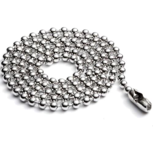 2/2.4/3/4/5/6/8/10mm Stainless Steel Round Ball Bead Chain Necklace Choker Metal Big Ball Bead Chains 8mm Wholesale 10pcs