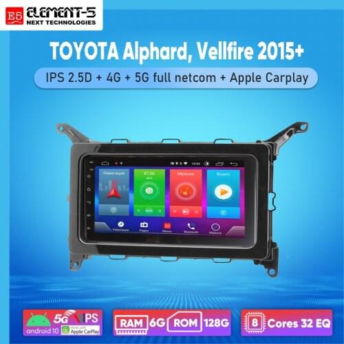 ELEMENT-5 7" 6G+128G Android 10 4G 5G WIFI RDS DSP Car Radio For TOYOTA Alphard, Vellfire 2015+, Navigation GPS HIFI